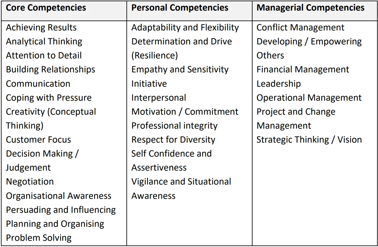 Competency based interview categories